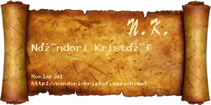 Nándori Kristóf névjegykártya