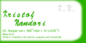 kristof nandori business card